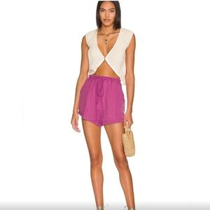 Free People | Mirella Purple Linen Blend Shorts